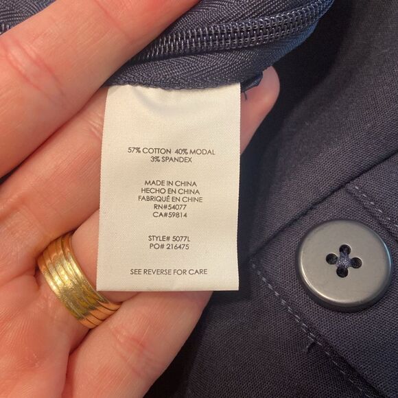 CAbi Navy Blue Nautical Mariner Trouser Pants Style 5077L Size 10 - Picture 9 of 10